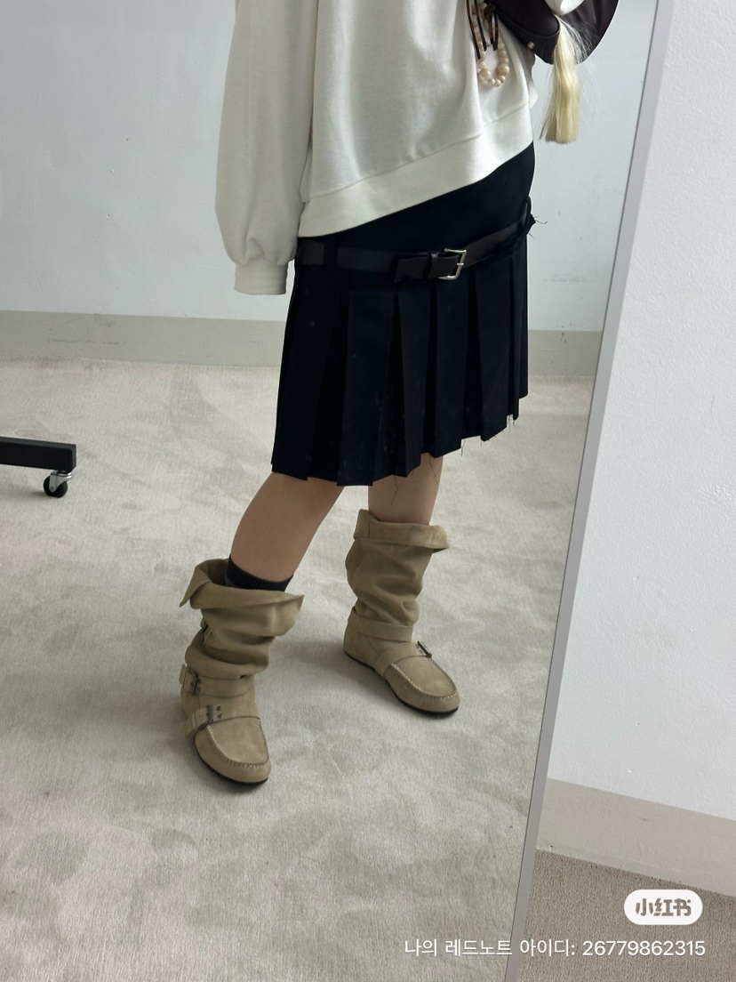 MURS東大門㊣直郵女士新款熱賣時尚半身裙中短裙不含腰帶褶裙MURS半身裙/中短裙圖色2
