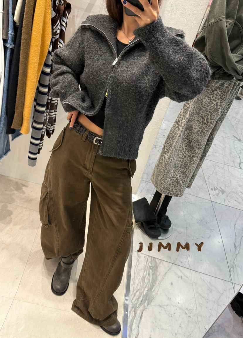 JIMMY東大門㊣代購女士新款休閑職業真品時尚熱賣針織衫拉鏈JIMMY/REMAKE針織衫