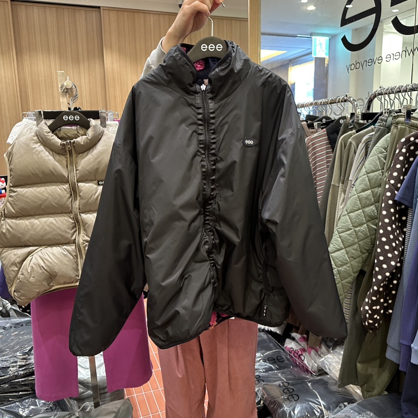 E/E/E東大門㊣代購女士新品真品職業時尚25秋冬夾克兩面穿E/E/E夾克