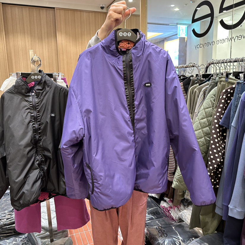 E/E/E東大門㊣代購女士新品真品職業時尚25秋冬夾克兩面穿E/E/E夾克