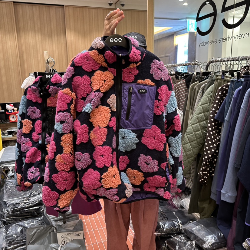 E/E/E東大門㊣代購女士新品真品職業時尚25秋冬夾克兩面穿E/E/E夾克圖色2