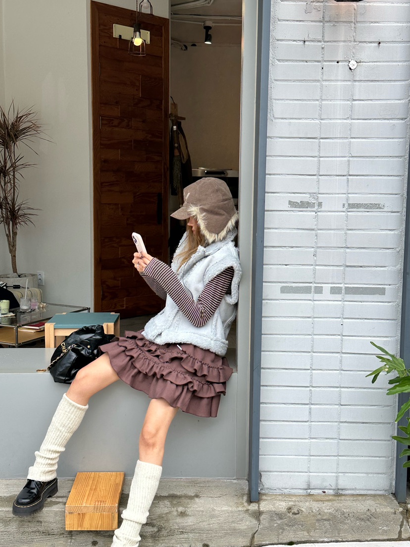 ZEROZERO東大門㊣代購女士新款時尚人氣推薦25秋冬短裙羊毛ZEROZERO短裙