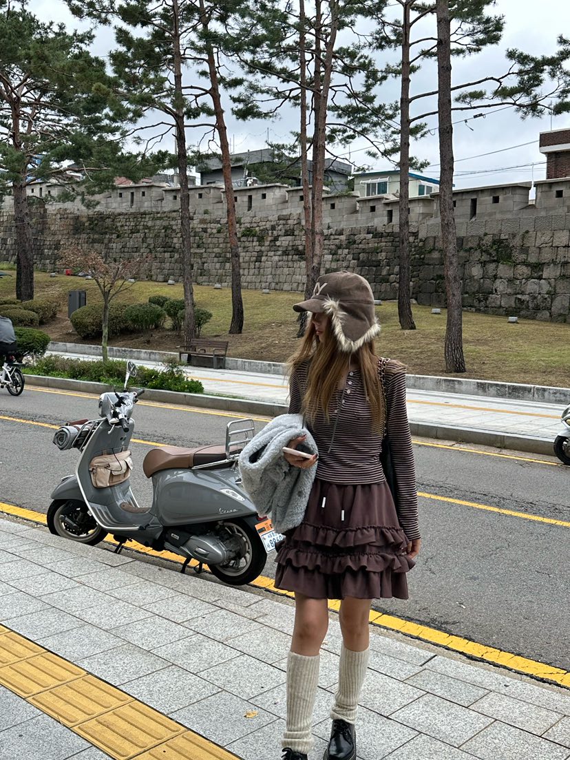 ZEROZERO東大門㊣代購女士新款時尚人氣推薦25秋冬短裙羊毛ZEROZERO短裙