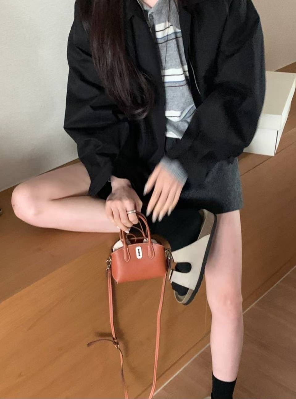 I_HOUR東大門㊣直郵女士新品人氣25秋冬休閑熱賣推薦職業夾克i hour夾克