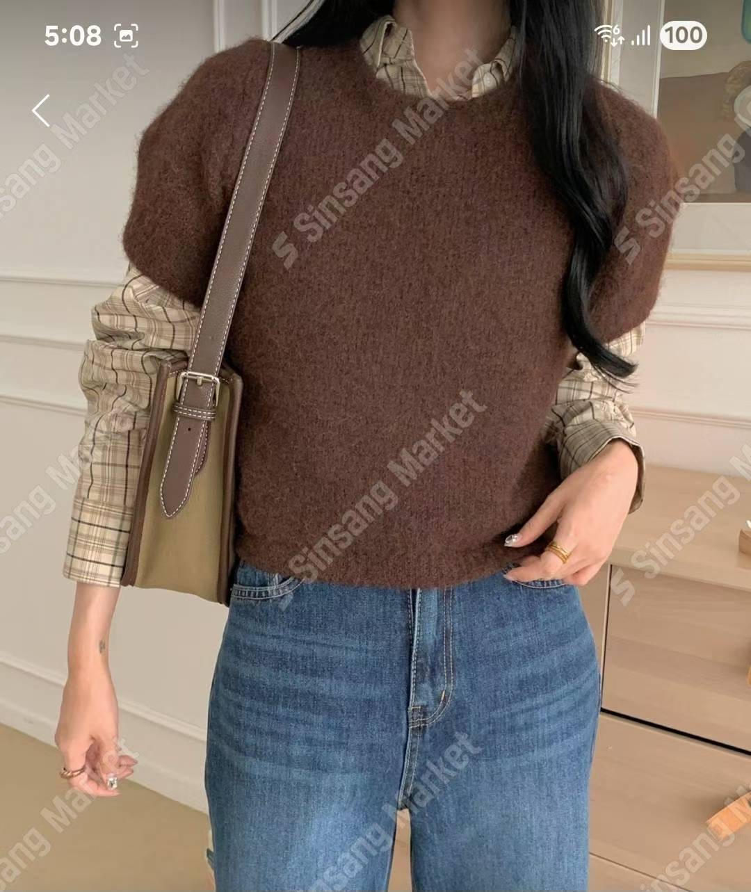 I_HOUR東大門㊣實拍女裝新款時尚25秋冬職業人氣真品針織衫i hour針織衫圖色3
