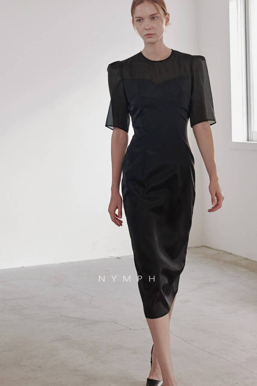 NYMPH東大門㊣代購女裝新品25秋冬熱賣推薦人氣連衣裙歐根紗NYMPH連衣裙