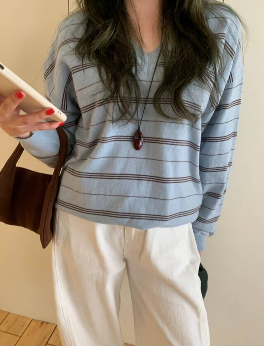 I_HOUR韓國代購㊣女士新款人氣休閑25秋冬推薦熱賣時尚針織衫i hour針織衫圖色2