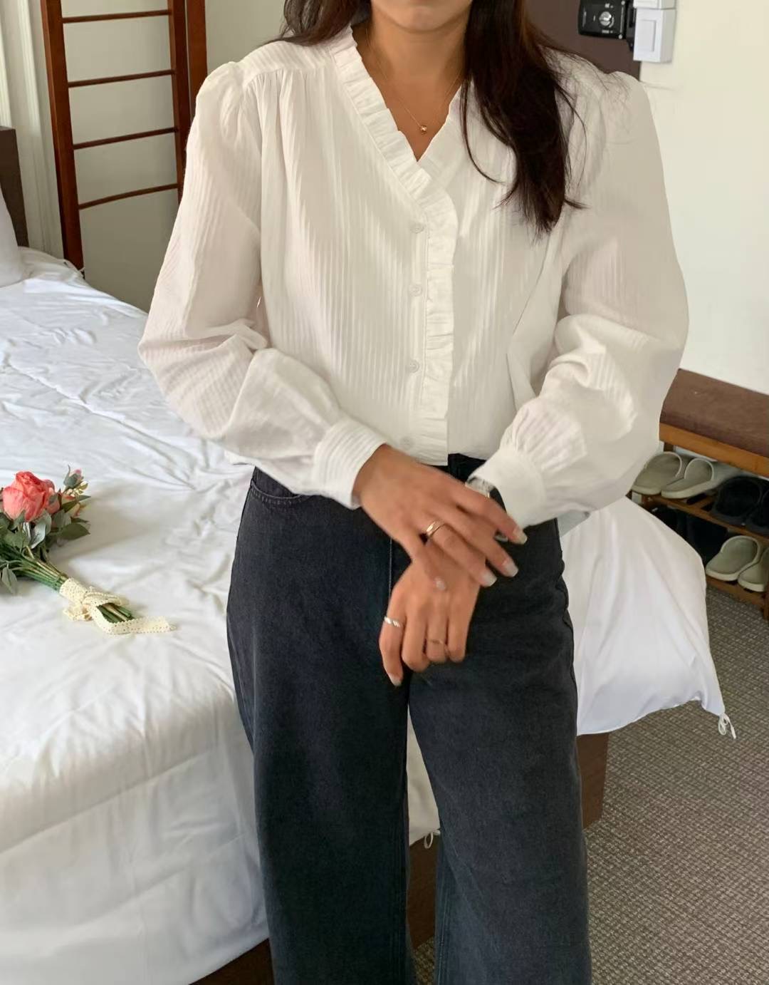 I_HOUR東大門㊣代購女士新品真品推薦時尚熱賣25秋冬襯衫蕾絲衫i hour襯衫/蕾絲衫