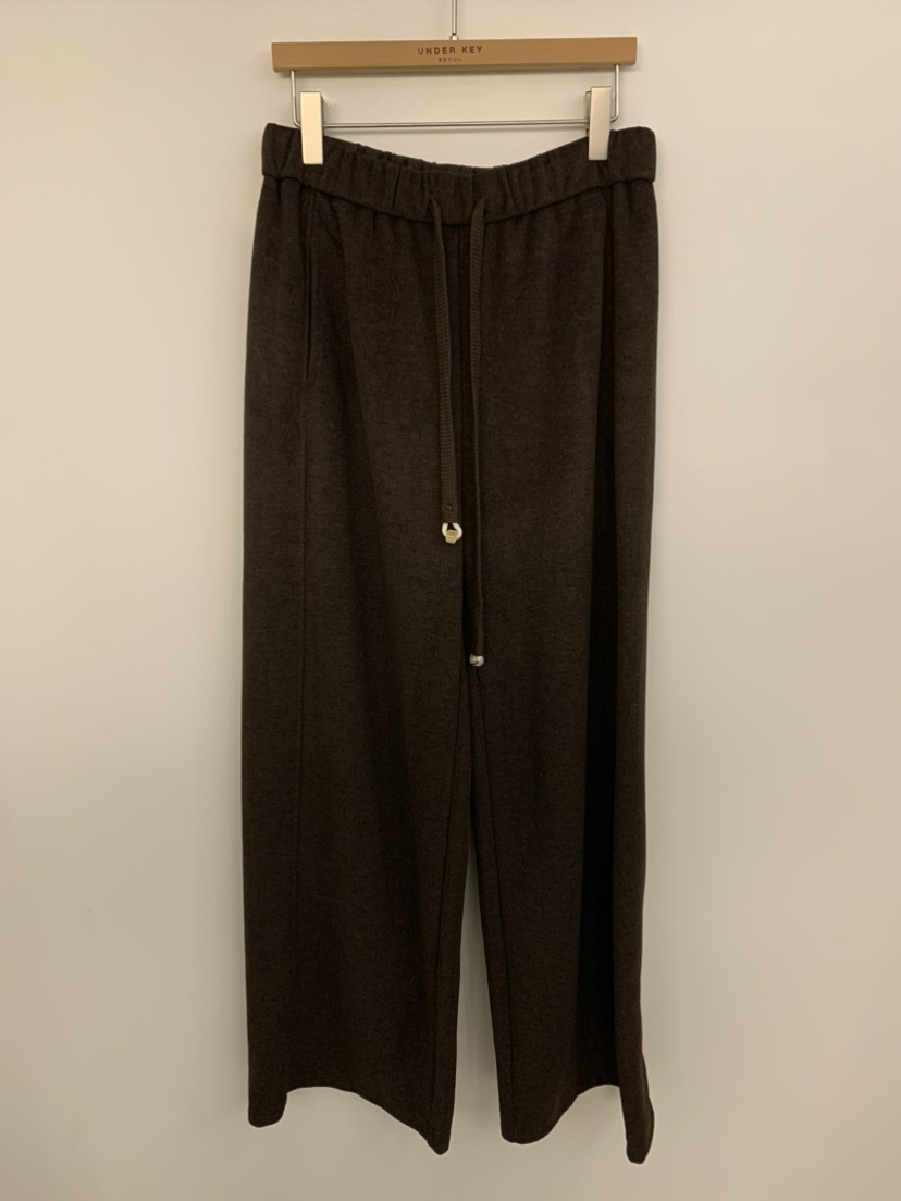 UNDER KEY韓國代購㊣女士新品25秋冬人氣推薦休閑休閑褲羊毛UNDER KEY休閑褲圖色2棕色