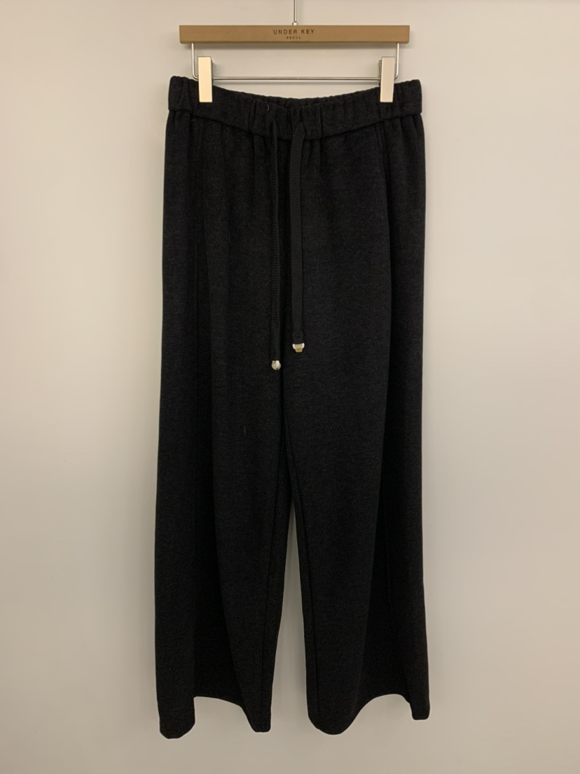 UNDER KEY韓國代購㊣女士新品25秋冬人氣推薦休閑休閑褲羊毛UNDER KEY休閑褲圖色3黑色
