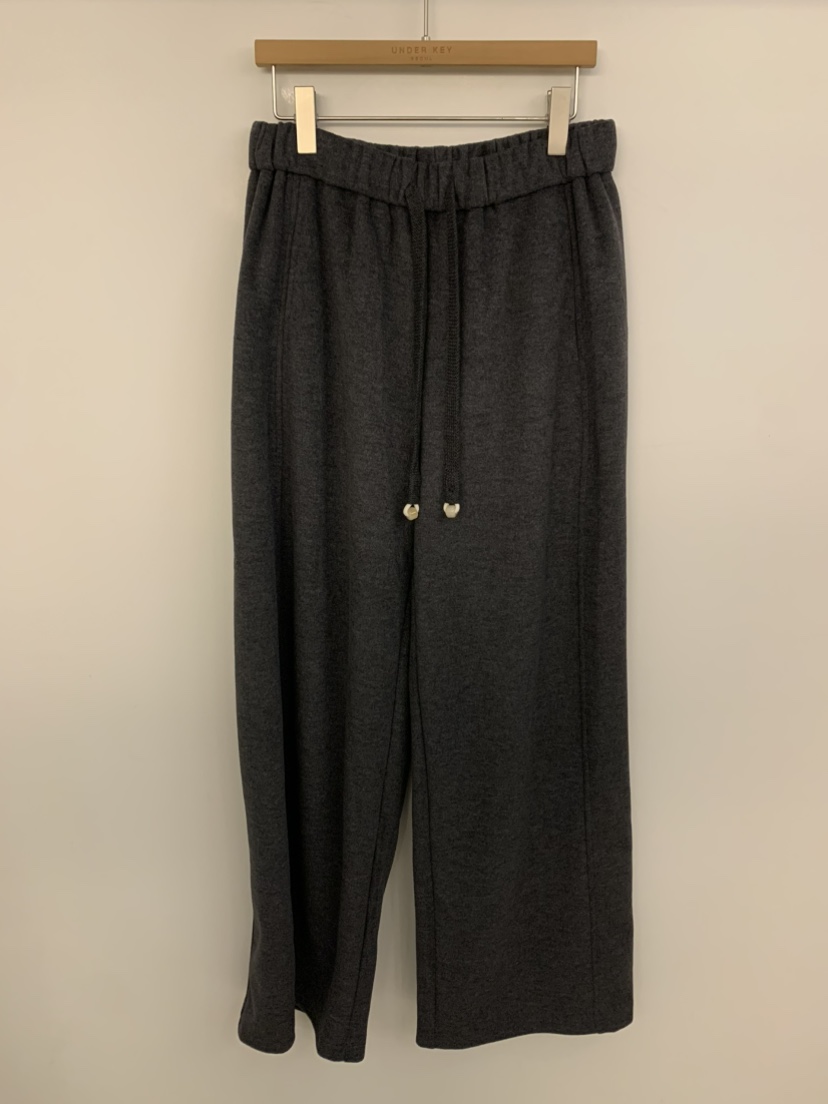 UNDER KEY韓國代購㊣女士新品25秋冬人氣推薦休閑休閑褲羊毛UNDER KEY休閑褲圖色4墨色
