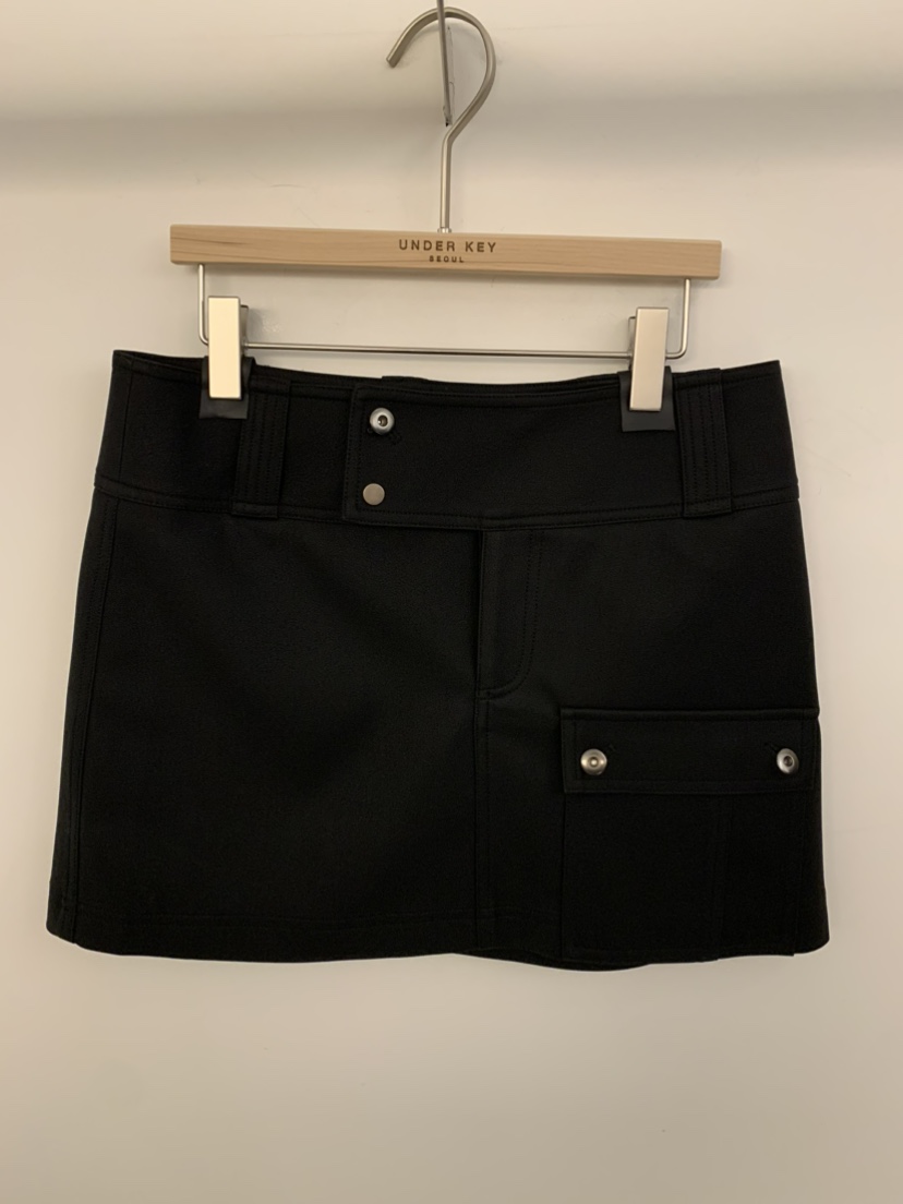 UNDER KEY東大門㊣實拍女士新品時尚熱賣25秋冬休閑短裙口袋UNDER KEY短裙圖色3黑色