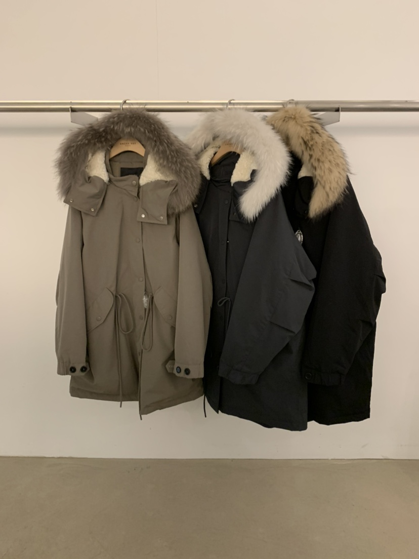 UNDER KEY東大門㊣實拍女裝新品人氣職業長款羽絨服浣熊絨UNDER KEY長款羽絨服