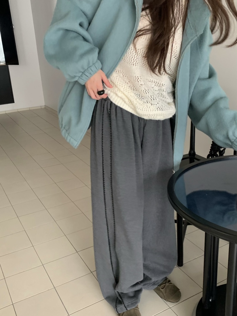 PEBBLE東大門㊣實拍女士新款真品25秋冬休閑熱賣休閑褲蕾絲PEBBLE/LAYER休閑褲