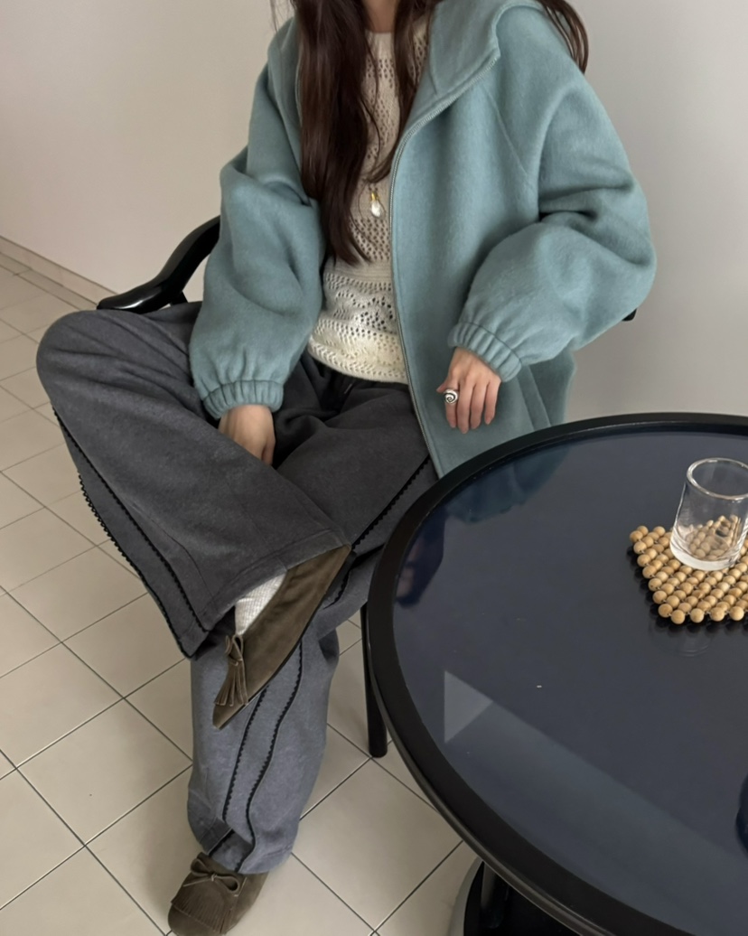 PEBBLE東大門㊣實拍女士新款真品25秋冬休閑熱賣休閑褲蕾絲PEBBLE/LAYER休閑褲