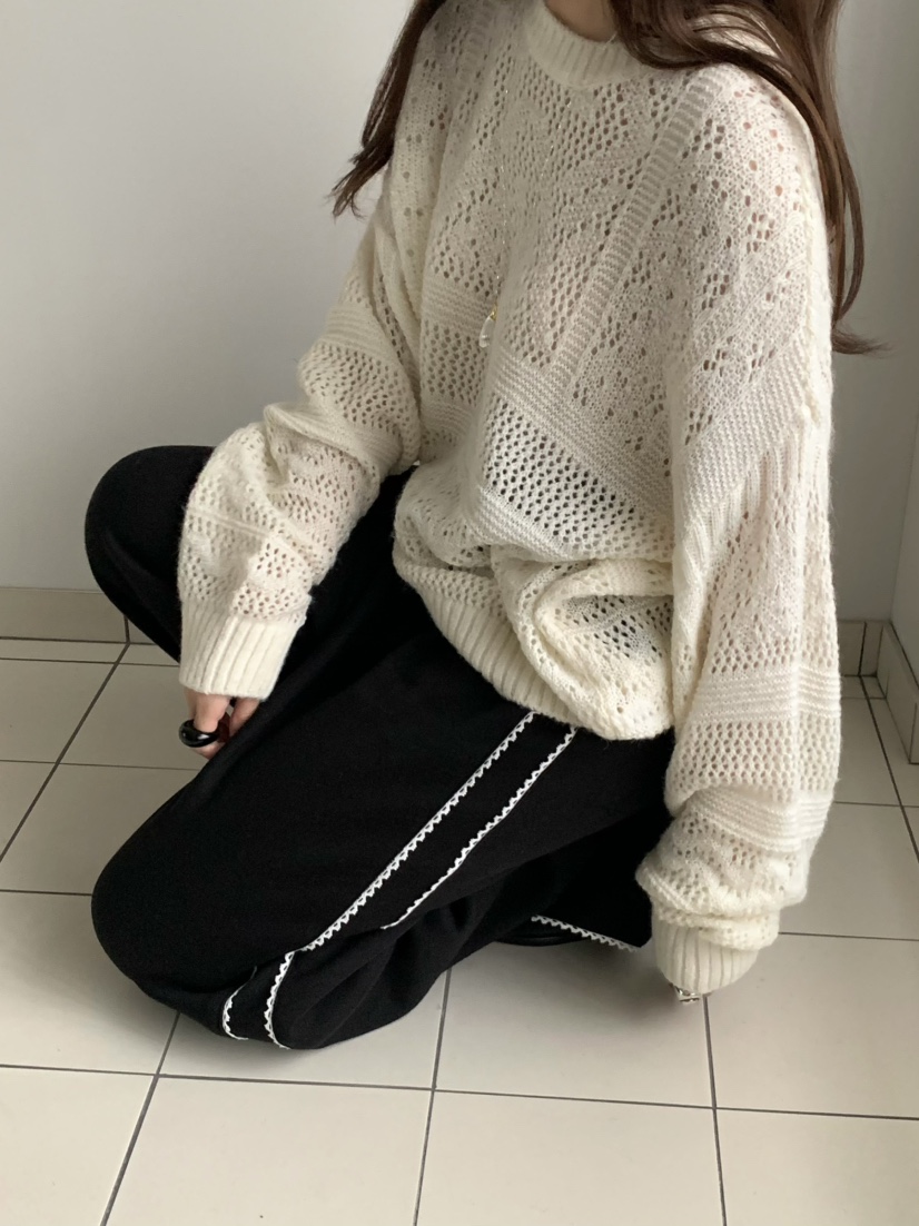 PEBBLE東大門㊣實拍女士新款真品25秋冬休閑熱賣休閑褲蕾絲PEBBLE/LAYER休閑褲