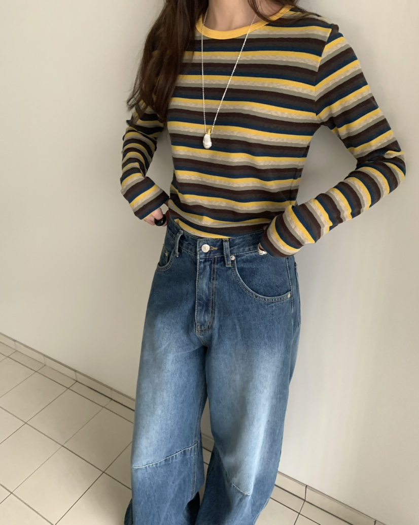 PEBBLE東大門㊣直郵女裝新款休閑推薦時尚25秋冬職業長袖T恤PEBBLE/LAYER長袖T恤