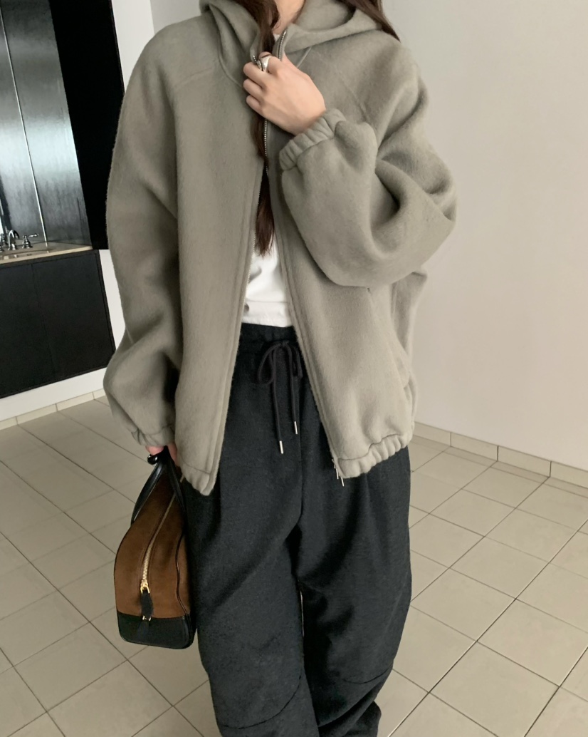 PEBBLE東大門㊣直郵女士新款職業推薦人氣夾克手工拉鏈連帽PEBBLE/LAYER夾克