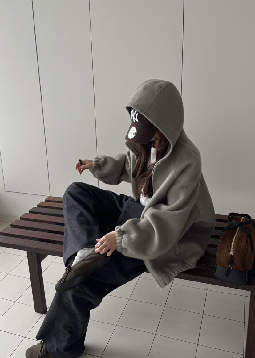 PEBBLE東大門㊣直郵女士新款職業推薦人氣夾克手工拉鏈連帽PEBBLE/LAYER夾克
