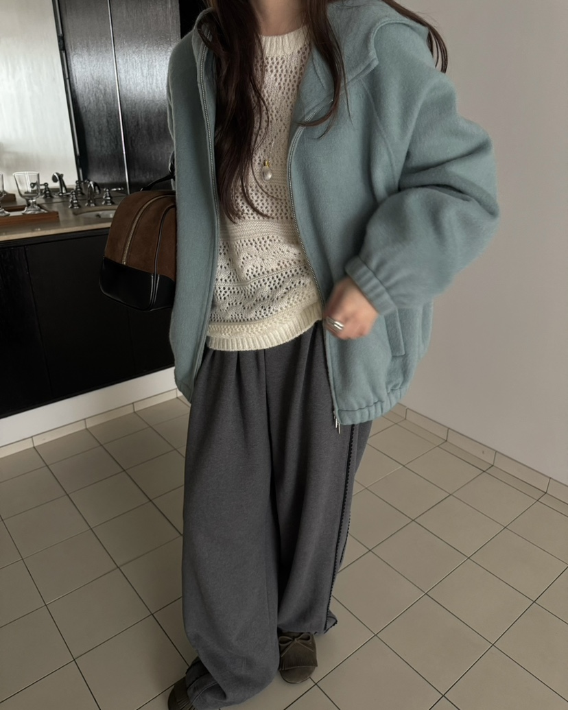 PEBBLE東大門㊣直郵女士新款職業推薦人氣夾克手工拉鏈連帽PEBBLE/LAYER夾克