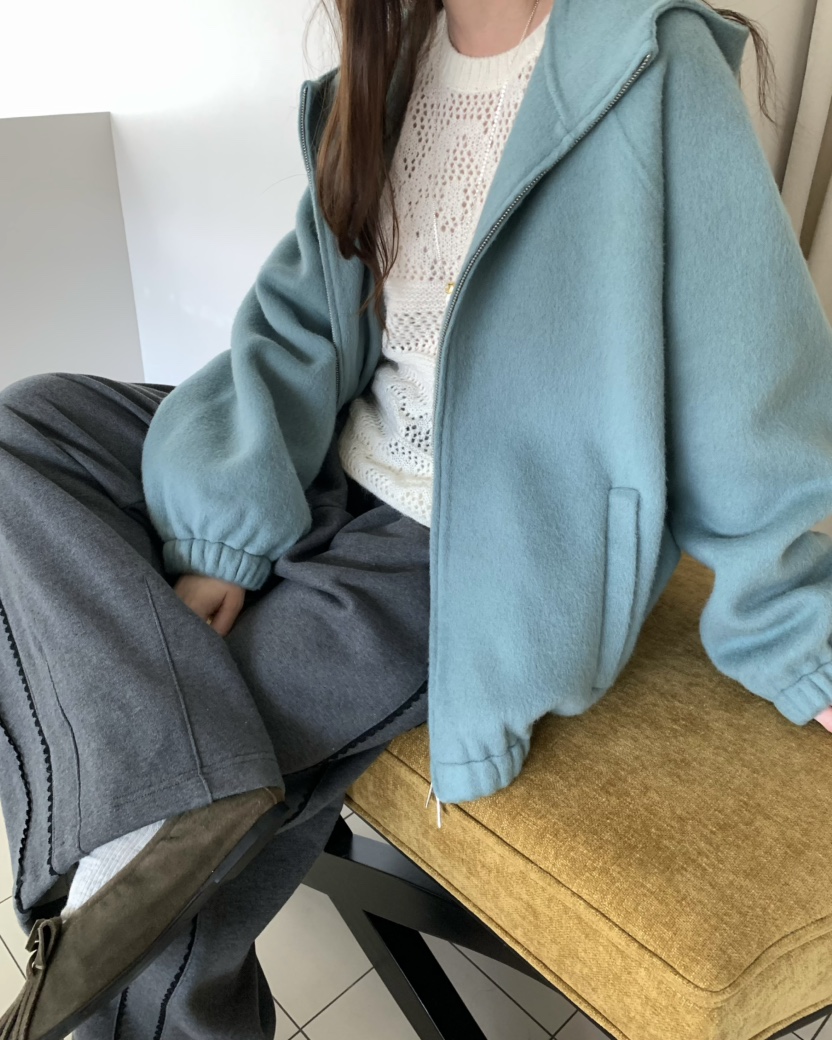 PEBBLE東大門㊣直郵女士新款職業推薦人氣夾克手工拉鏈連帽PEBBLE/LAYER夾克