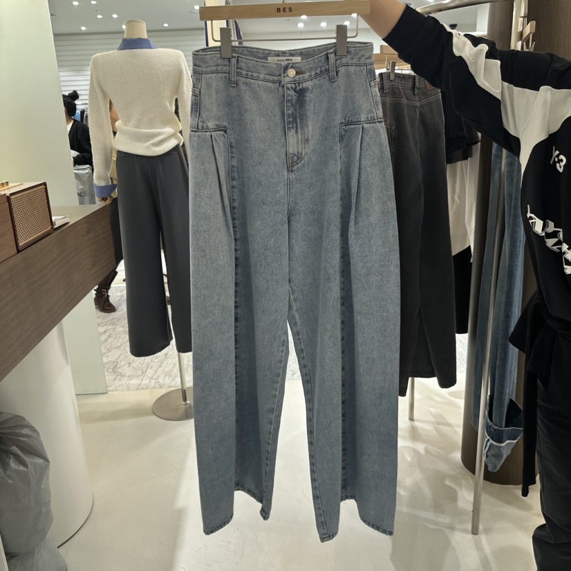 BES韓國直郵㊣女士新品25秋冬真品推薦職業人氣熱賣時尚牛仔褲BES SEOUL牛仔褲圖色2