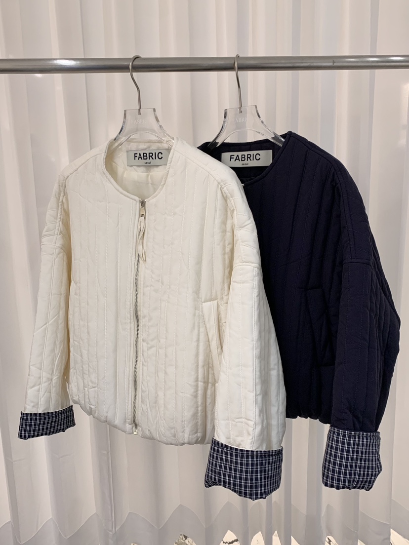 FABRIC韓國直郵㊣女裝新品休閑真品推薦人氣時尚25秋冬夾克條紋FABRIC夾克