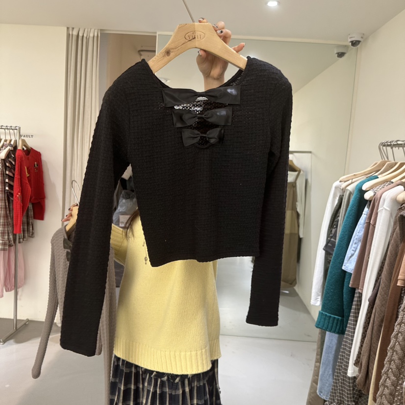 VAULT韓國代購㊣女裝新品真品職業人氣時尚熱賣休閑長袖T恤VAULT長袖T恤圖色2