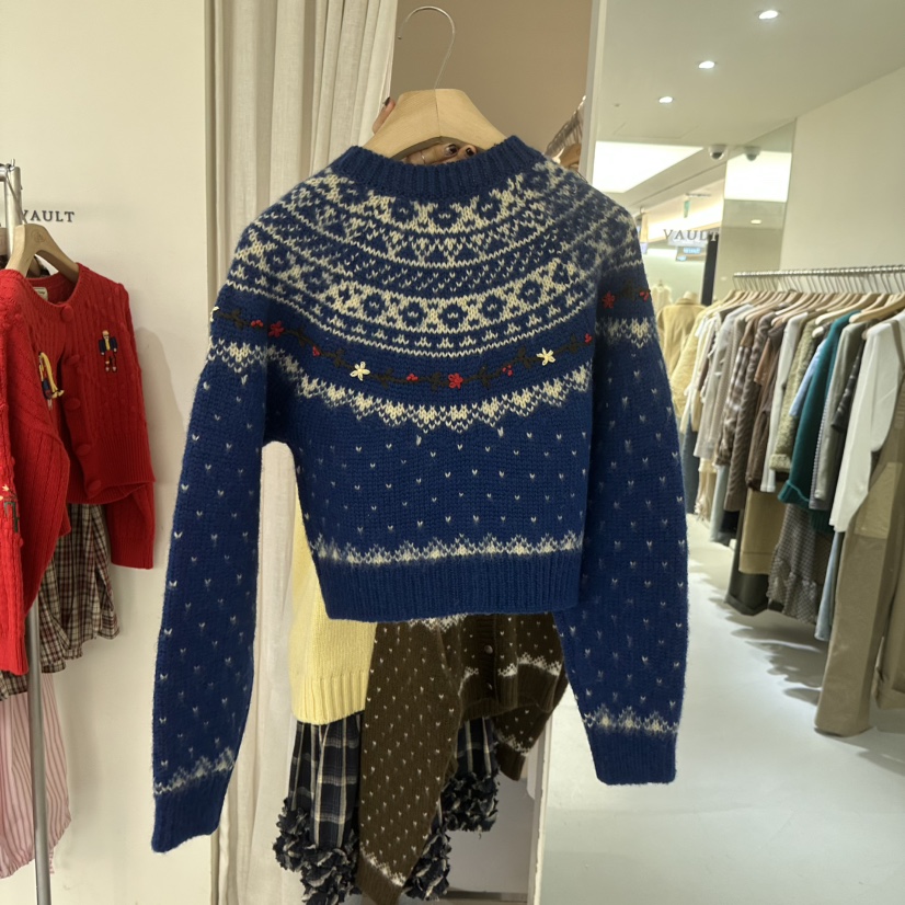 VAULT韓國代購㊣女士新品休閑25秋冬職業推薦熱賣時尚毛衣羊毛VAULT毛衣