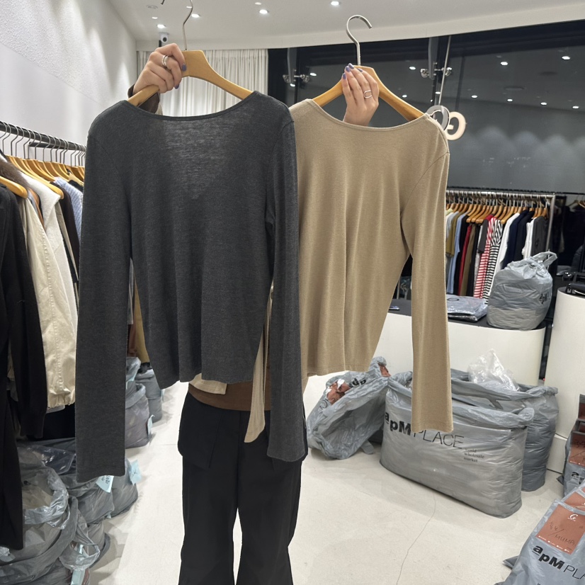 TREND SELLER/G東大門㊣實拍女士新品人氣職業時尚長袖T恤G/TREND SELLER長袖T恤