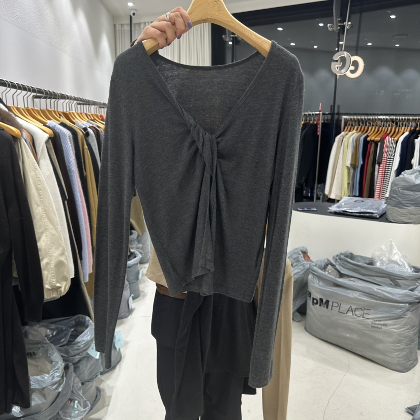 TREND SELLER/G東大門㊣實拍女士新品人氣職業時尚長袖T恤G/TREND SELLER長袖T恤圖色2墨色