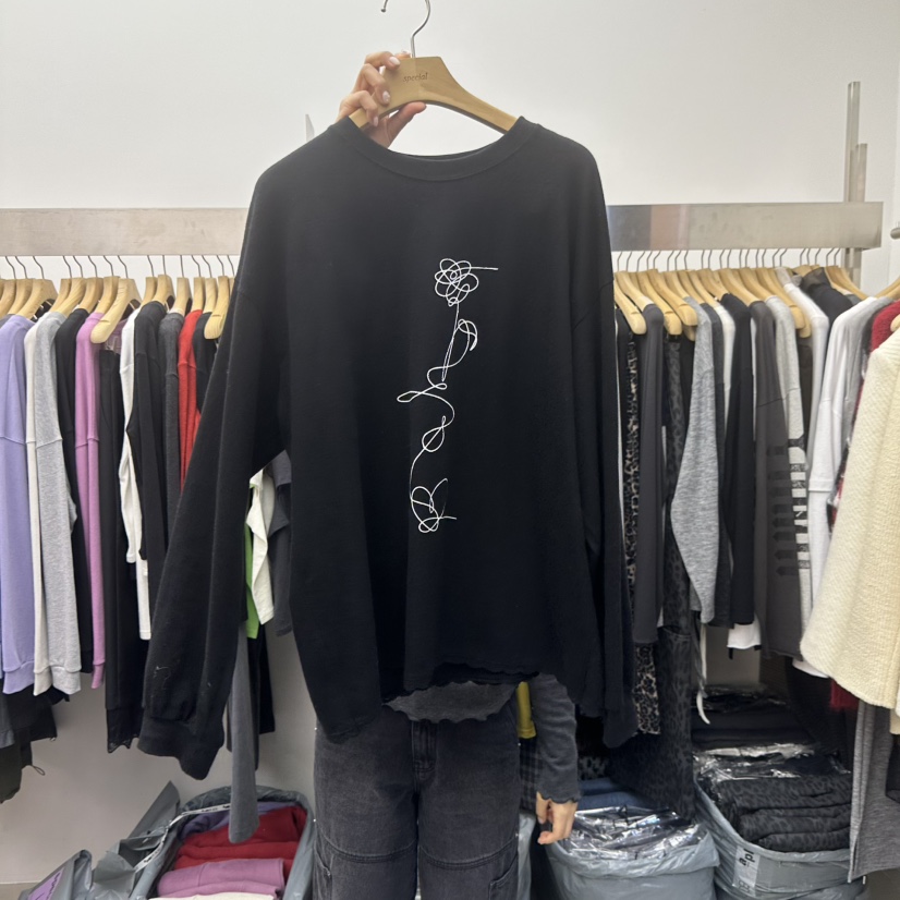 SPECIAL韓國代購㊣女裝新品休閑25秋冬熱賣時尚長袖T恤蕾絲SPECIAL長袖T恤圖色2