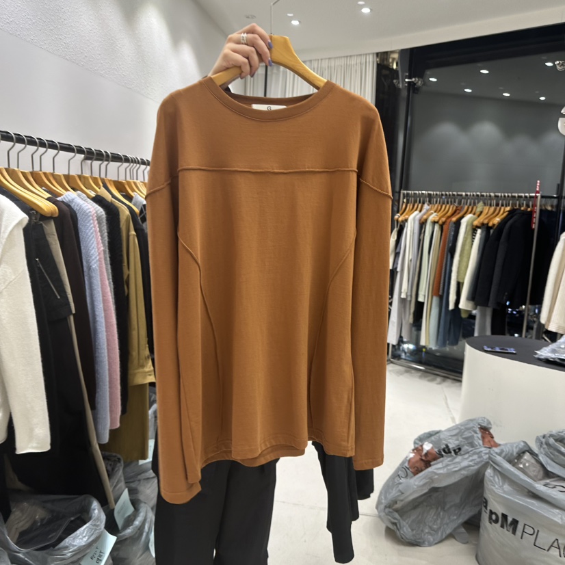 TREND SELLER/G韓國直郵㊣女士新款人氣真品職業推薦長袖T恤G/TREND SELLER長袖T恤圖色2
