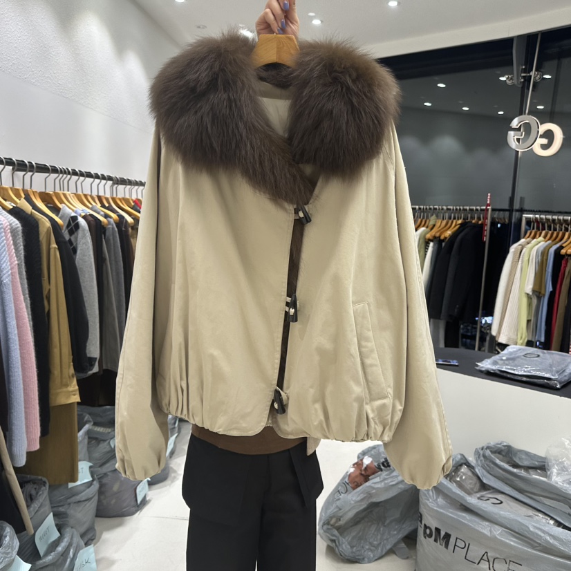 TREND SELLER/G東大門㊣代購女裝新款職業真品夾克狐貍鵝絨G/TREND SELLER夾克圖色2