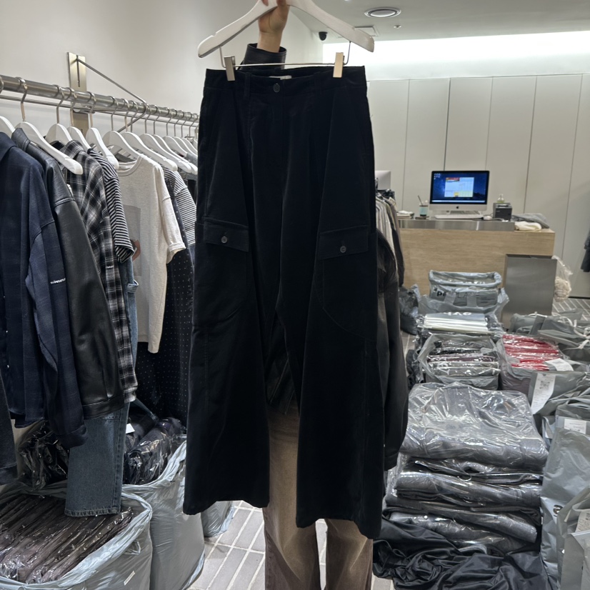 VIVE韓國直郵㊣女士新品時尚人氣推薦熱賣25秋冬休閑褲口袋VIVE休閑褲圖色2黑色
