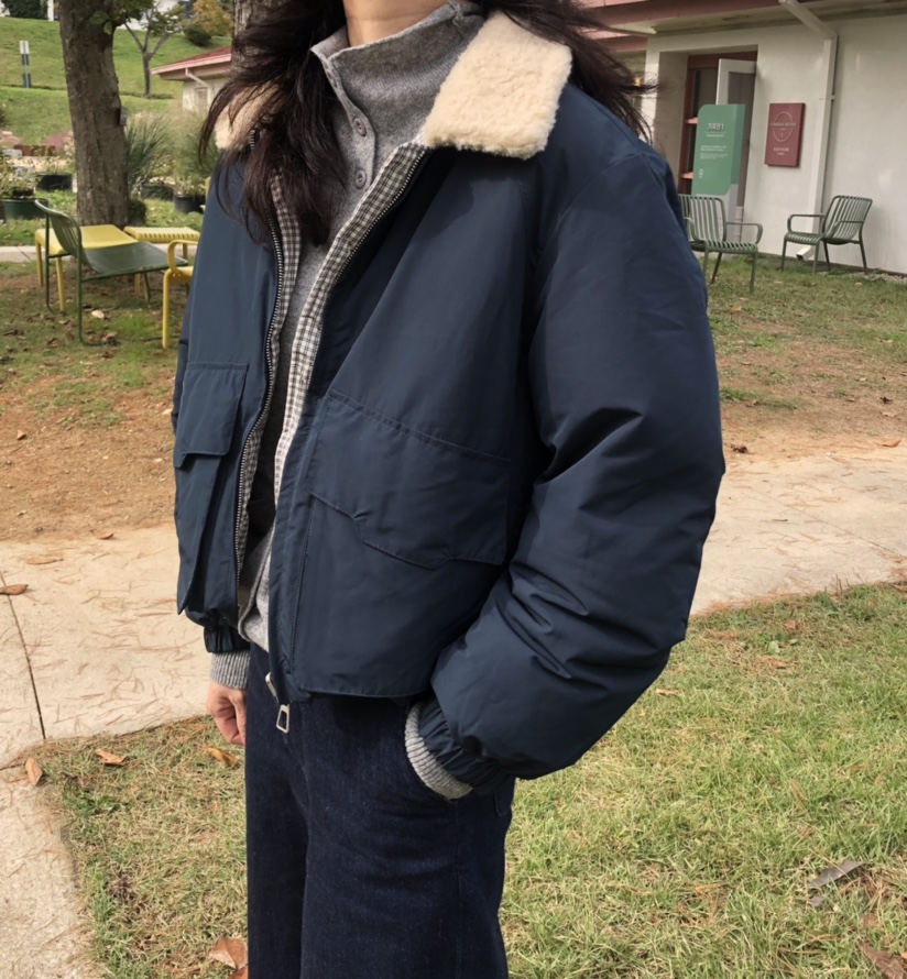 GLAD SOME韓國直郵㊣女士新品休閑25秋冬短款羽絨服里外穿羊毛GLAD SOME短款羽絨服