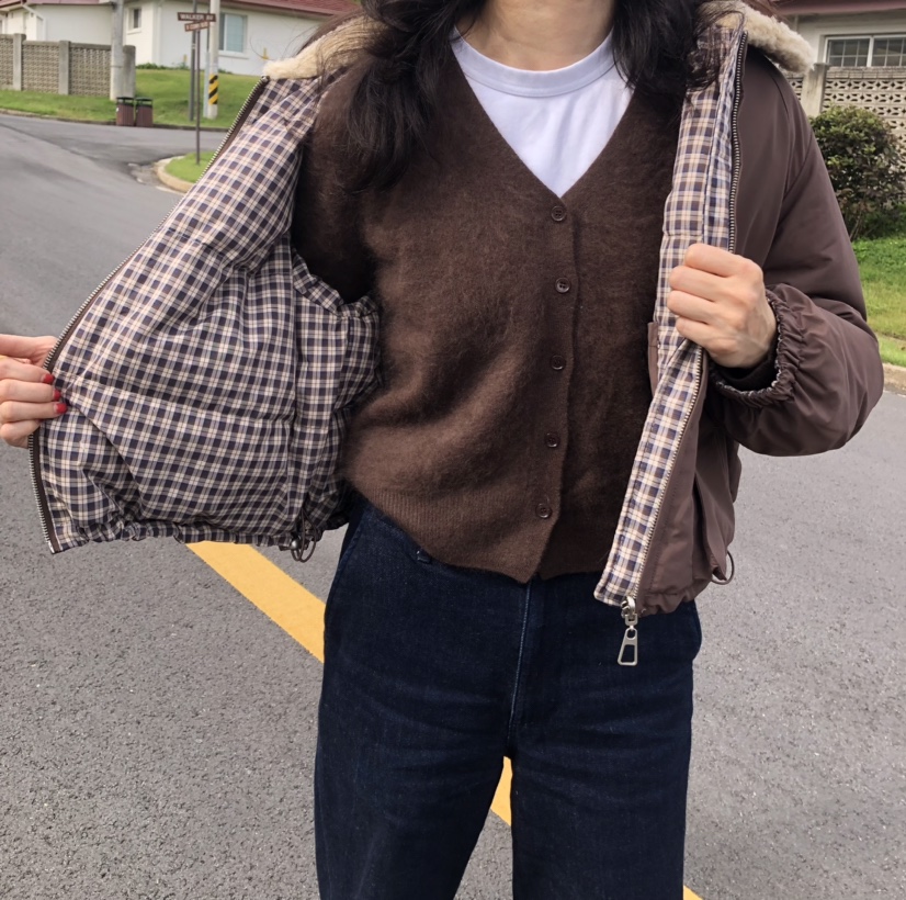 GLAD SOME韓國直郵㊣女士新品休閑25秋冬短款羽絨服里外穿羊毛GLAD SOME短款羽絨服