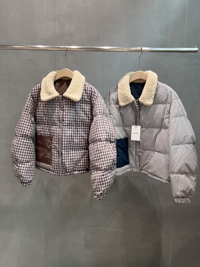 GLAD SOME韓國直郵㊣女士新品休閑25秋冬短款羽絨服里外穿羊毛GLAD SOME短款羽絨服