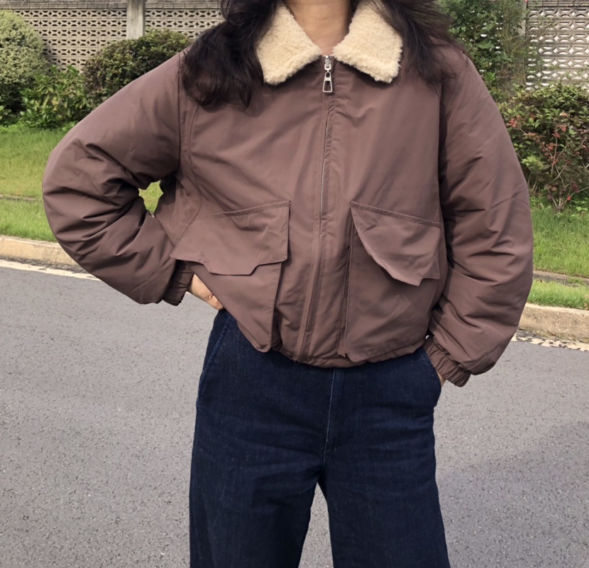 GLAD SOME韓國直郵㊣女士新品休閑25秋冬短款羽絨服里外穿羊毛GLAD SOME短款羽絨服圖色2