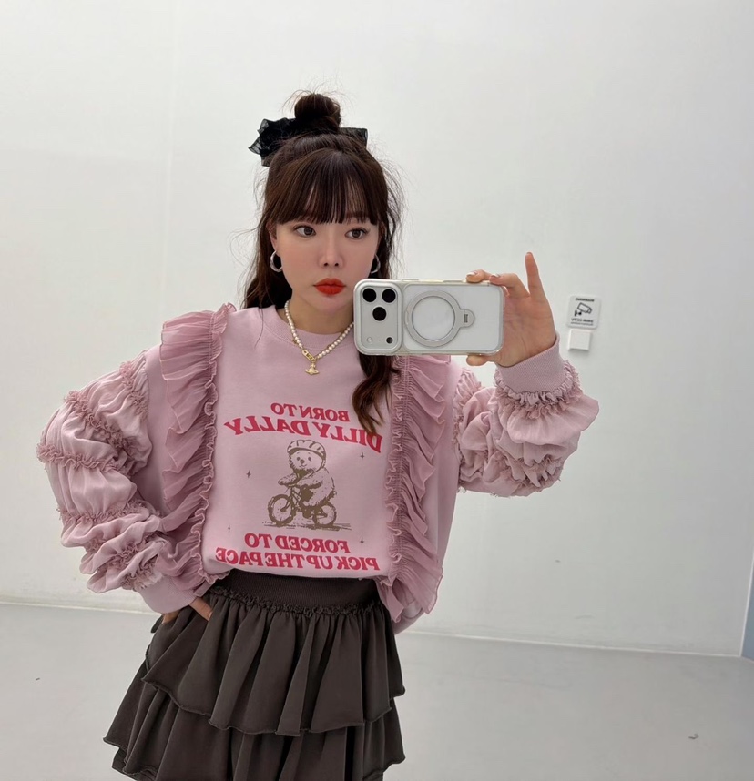 LOVABLE韓國代購㊣女裝新款人氣時尚職業熱賣推薦休閑25秋冬衛衣LOVABLE衛衣