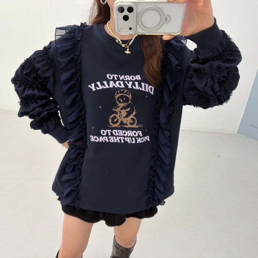 LOVABLE韓國代購㊣女裝新款人氣時尚職業熱賣推薦休閑25秋冬衛衣LOVABLE衛衣