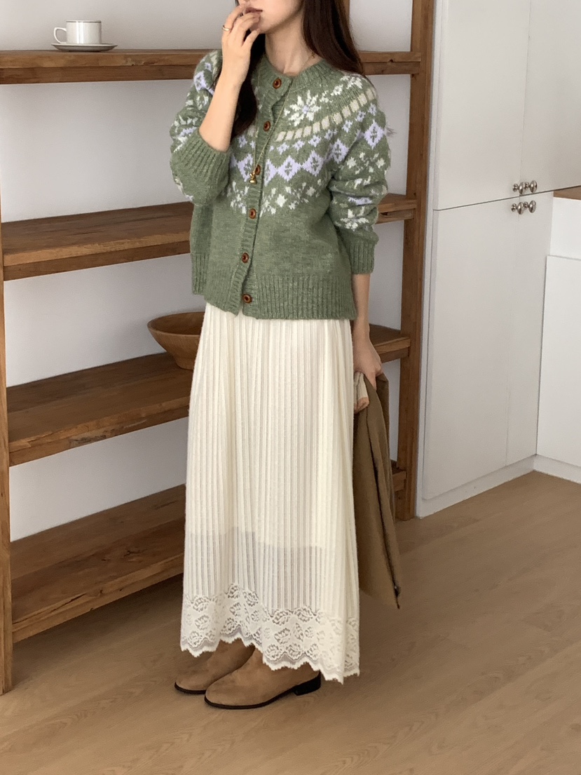 FRILL-T韓國直郵㊣女裝新款熱賣休閑25秋冬推薦職業時尚長裙FRILL-T長裙