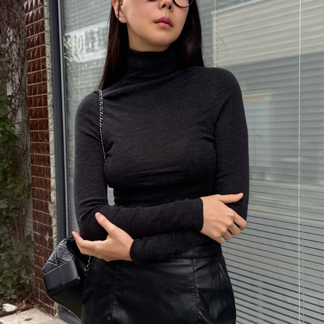 CURVY東大門㊣直郵女裝新款真品推薦時尚職業人氣針織衫高領CURVY針織衫