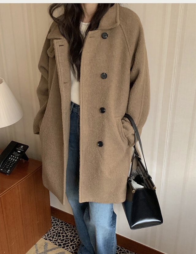 FRILL-T韓國代購㊣女士新品職業時尚25秋冬中長款大衣含腰帶FRILL-T中長款大衣