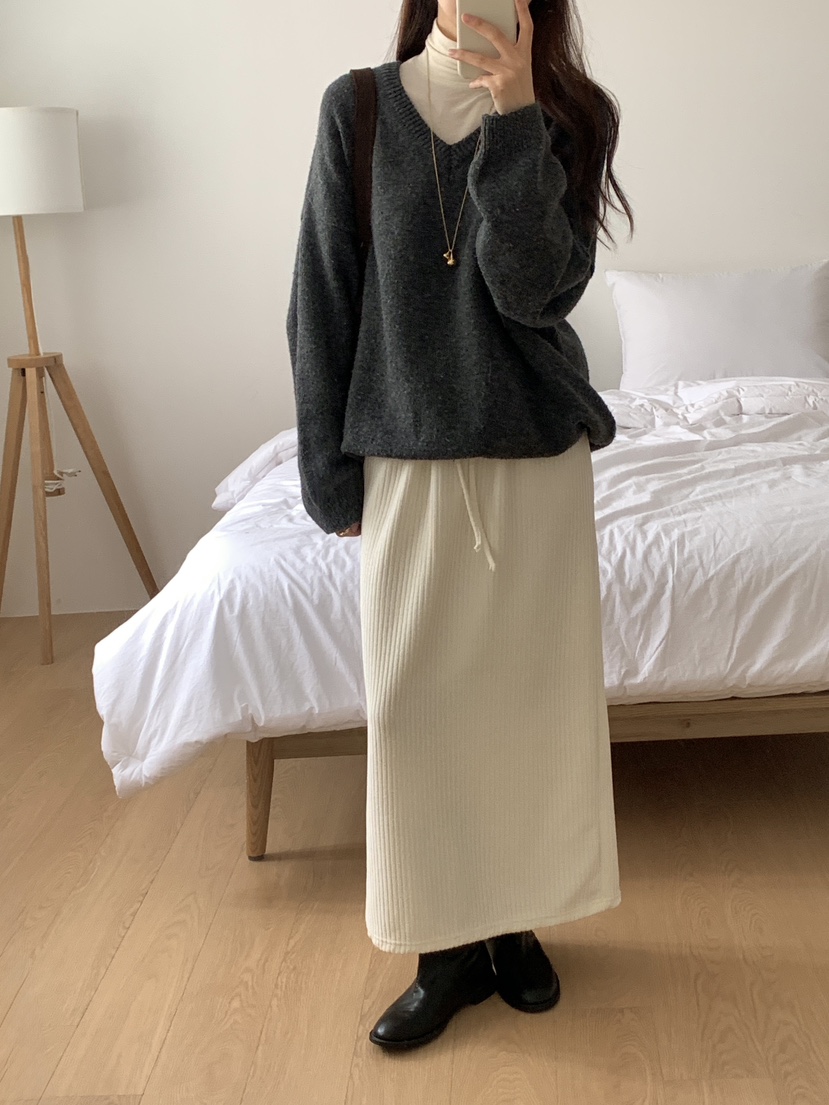 FRILL-T韓國直郵㊣女士新品真品25秋冬推薦時尚熱賣職業長裙FRILL-T長裙