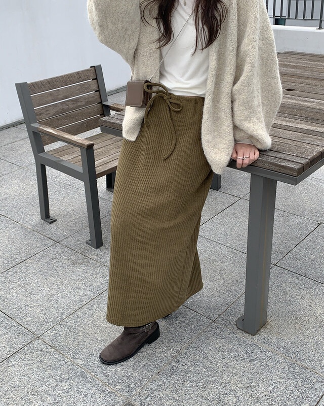 FRILL-T韓國直郵㊣女士新品真品25秋冬推薦時尚熱賣職業長裙FRILL-T長裙