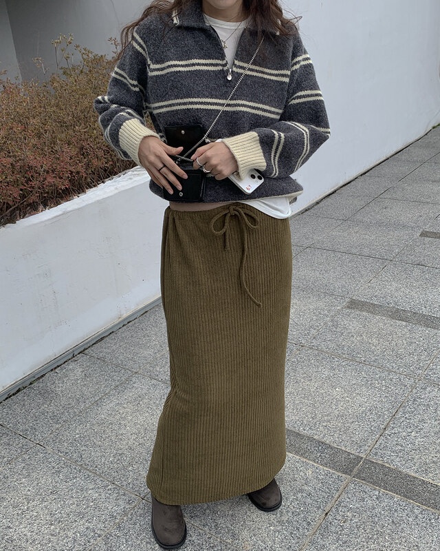 FRILL-T韓國直郵㊣女士新品真品25秋冬推薦時尚熱賣職業長裙FRILL-T長裙