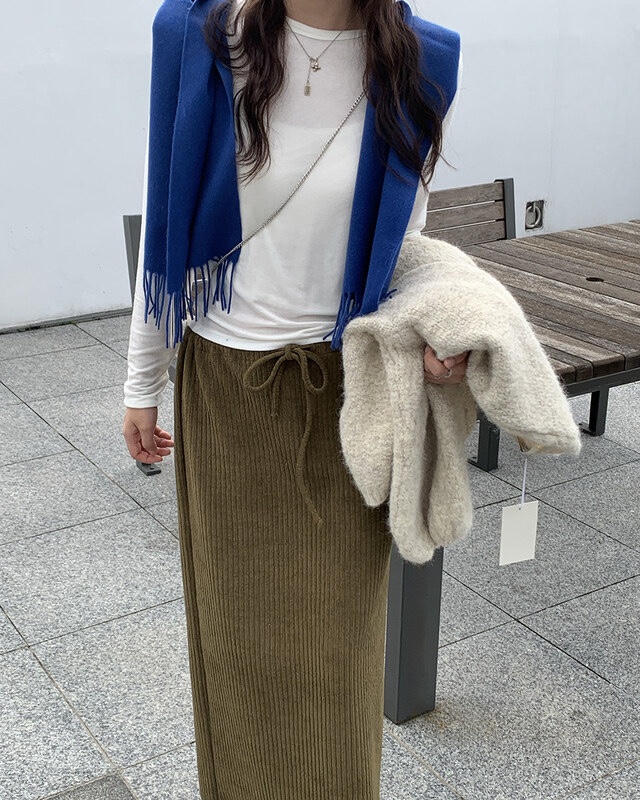 FRILL-T韓國直郵㊣女士新品真品25秋冬推薦時尚熱賣職業長裙FRILL-T長裙