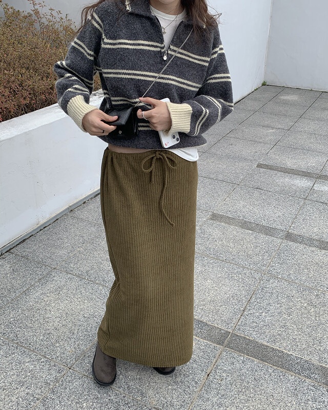FRILL-T韓國直郵㊣女士新品真品25秋冬推薦時尚熱賣職業長裙FRILL-T長裙