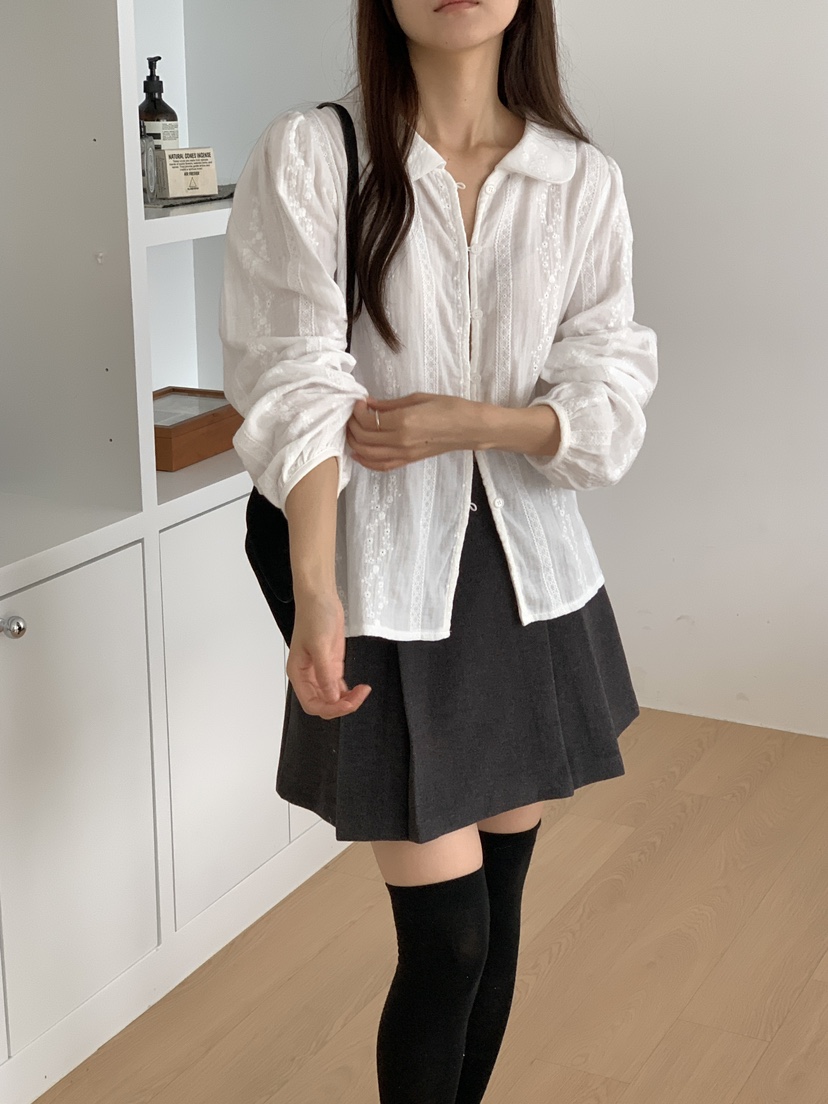 FRILL-T韓國直郵㊣女士新品職業熱賣人氣推薦休閑襯衫蕾絲衫FRILL-T襯衫/蕾絲衫